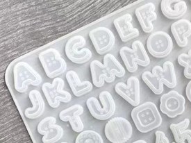 Molde silicona letras forma de botones 